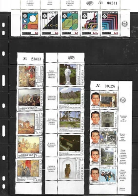 Venezuela: 1987; Lot of 4 complete sets in strips, Perfect, MNH EBV1499 - Image 1 of 2