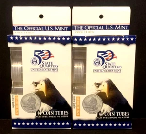 Viertelgröße die offizielle U.S. Mint Viertel Münztuben von Whitman ZWEI Packungen NEU - Bild 1 von 9