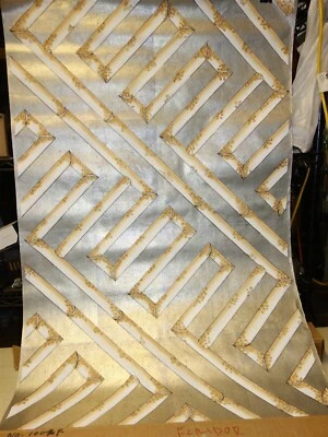 5 rollos * Papel pintado hecho a mano de peltre chino #1002F 125 pies cuadrados Roger Arlington Foto 1 de 4