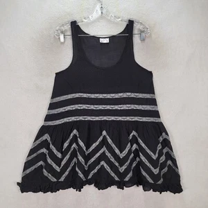 Intimately Free People Black Tiny Polka Dot Lace Trapeze Womens Dress Size XS - Foto 1 di 16