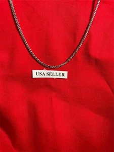 40 Zoll 3 mm Edelstahl geflochten Weizenseil Unisex Halskette Kette - Bild 1 von 4