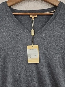 ALVIERO MARTINI Jumper Men SZ 48  Gray  Cardigan Lana Wool Pullover Patches  New - Picture 1 of 13