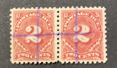U S Scott #J60 Postage Due VF Used,  Perf 10, Unwatermarked pair - Image 1 of 2
