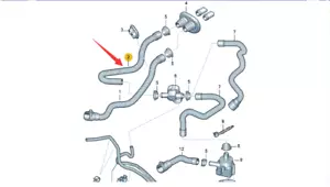 0EM Radiator Heater Hose Return For Audi A4 A5 08-09 8K1819373AB 4-Cylinder - Picture 1 of 1
