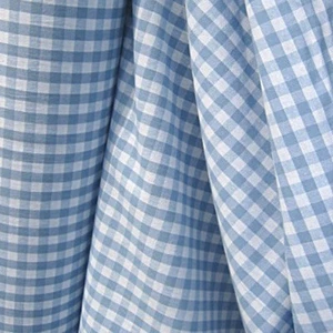 Stoff Baumwolle Bauernkaro hellblau weiß 1 cm Karo Vichy Karo beidseitig kariert - Bild 1 von 2