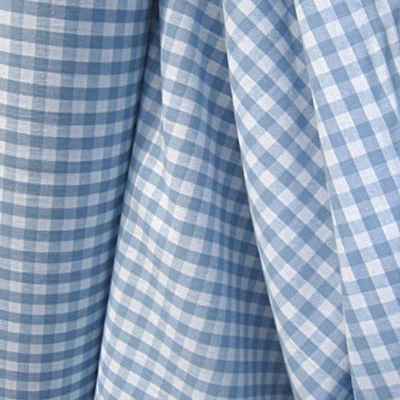 Stoff Baumwolle Bauernkaro hellblau weiß 1 cm Karo Vichy Karo beidseitig kariert - Bild 1 von 2