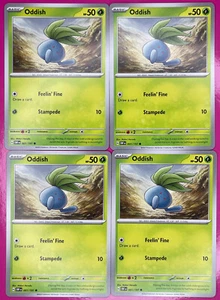 4x Pokemon TCG Oddish 001/197 Scarlet & Violet Obsiadian Flames Fresh 2013 NM - Picture 1 of 4