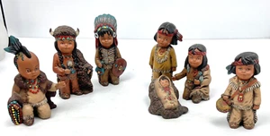 Nativo Americano 7 piezas Belén Cerámico Navidad Sagrada Familia 3 Jefes Sabios Baterista - Imagen 1 de 22