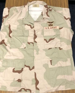 Army Issue DCU Desert Camo Blouse Patched Army Aviation Crewman Lg Reg OIF OEF - Picture 1 of 7