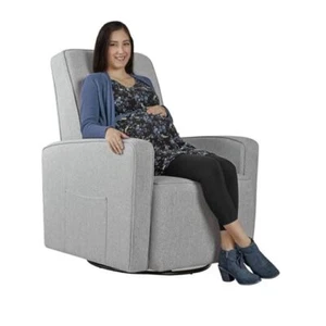  Holland Upholstered Plush Seating Glider Swivel, Glider Chair for Nursery in  - Picture 1 of 7