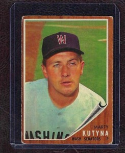 1962 Topps #566 Marty Kutyna, Washington Senators, High Number, SP, VG-EX!