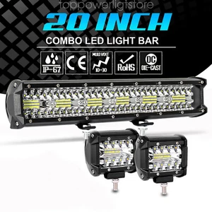 For CF-Moto ZForce 400/500/600/800/1000 22" LED Work Light Bar + 2x 4" Pods - Picture 1 of 11