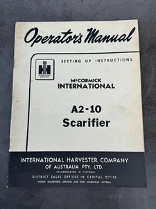 McCormick International Harvester - Operators Manual - DEALER - A2-10 Scarfier - Picture 1 of 2