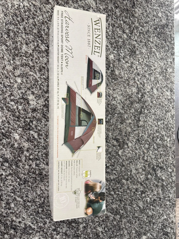 Tienda de campaña Wenzel para 4 personas al aire libre, 9’x9’, ligera 11 libras mochilero Foto 1 de 4