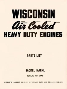Manual de piezas de motor de alta resistencia WISCONSIN HAENL Air Cool - Imagen 1 de 3