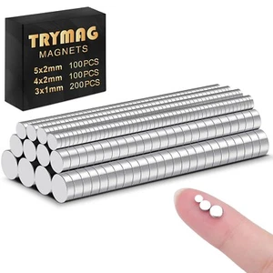 TRYMAG Small 400Pcs Rare Earth 3 Different Sizes Tiny Mini Magnets for Crafts. - Picture 1 of 7