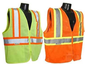 Radians SV22 Polyester Mesh Eco Class 2 Hi Vis Reißverschluss Weste zweifarbiger Besatz - Bild 1 von 9