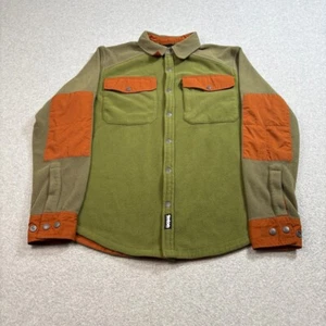 Teton Gravity Research Jacket Men M Green Fleece Snaps Shacket Outdoors Hike - Picture 1 of 8