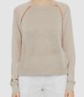 $295 Theory Women's Beige Long-Sleeve Multi Inset Pullover Sweater Size Xx-Large