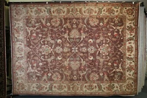 Oushak Handgeknüpfter Orientalischer Wollteppich Gemüsefarbe Türkisch Vintage 8 Fuß 11 x 12 Fuß 4 Teppich - Bild 1 von 8