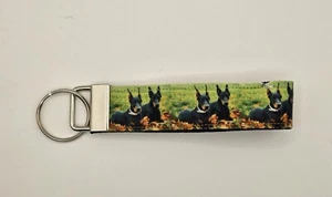 Handcrafted Key Chain Wristlet Doberman Pinscher NEW - Picture 1 of 3