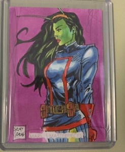 2020 Marvel Masterpieces Ray Racho - Mantis Sketch