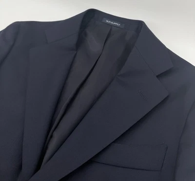 $499 Suitsupply Navy Blue Havana 38 Jetted 2 roll 3 100% Reda Wool Suit blazer - Image 1 of 4