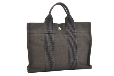 Auténtico Bolso de Mano HERMES Vintage Her Line PM Nylon Gris 4519N Foto 1 de 4