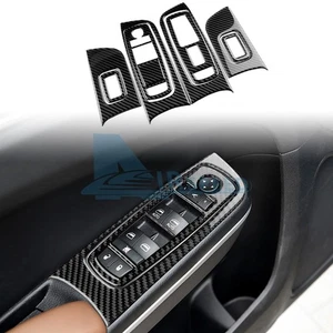 Interior Window Switch Lift Cover Trim For Chrysler 300 11-14 Black Carbon Fiber - Bild 1 von 9