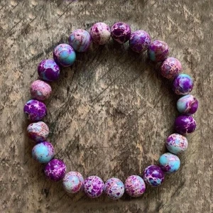 Galaxy Sea Sediment 10mm Bead Balance Healing Chakra Handmade Bracelet Gifts - Picture 1 of 2