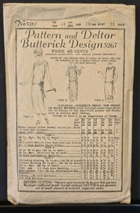 RARE Antique Butterick Pattern 5267, ca. 1920s, Misses Slip-Over One-Piece Dress - Picture 1 of 7