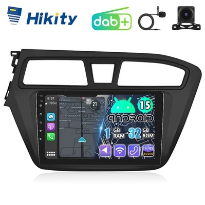 DAB+ 9" CarPlay Android15 Autoradio Für Hyundai i20 GB 15-17 GPS Navi RDS Kamera - Bild 1 von 4