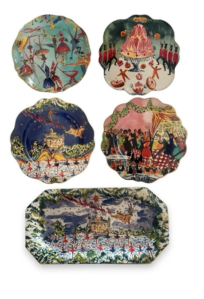 Anthropologie Nutcracker Pauline De Rossy De Sales Dessert Plate/Platter Set  - Image 1 of 4