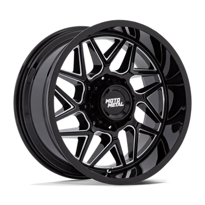 20X10 Moto Metal MO812 TURBINE 8X170 -18MM GLOSS BLACK MILLED - Изображение 1 из 4