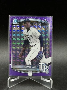 Bowman Chrome Maykel Coret 2025/250 refractor patrón geométrico púrpura 1er - Imagen 1 de 2