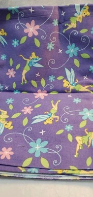 Vintage Peter Pan Fabrics Disney Tink Flowersf 26.5X44 Purple/Pastels - Image 1 of 3
