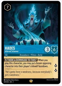 Disney Lorcana The First Chapter 2023 - Hades Infernal Schemer #147 Legendary casi nuevo - Imagen 1 de 3