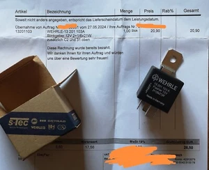 NEUER Wehrle 13 201 103A Blinkergeber 12V 2+1/6x21W Zusätzlich C2 UND 31 OBEN - Bild 1 von 4