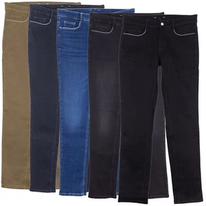 MAC Angela Pipe Stretch Jeans Slim Leg Donna Denim Blu Grigio Verde Nero - Picture 1 of 13