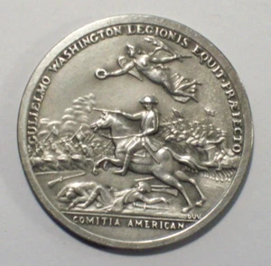 America's First Medals Teniente Coronel William Washington Moneda Estaño Medalla, EE. UU. Como Nueva - Imagen 1 de 2