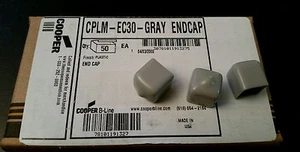 NEW 50 count COOPER B-LINE CPLM-EC30-GRAY PLASTIC END CAP 50 PIECE BOX - Bild 1 von 2
