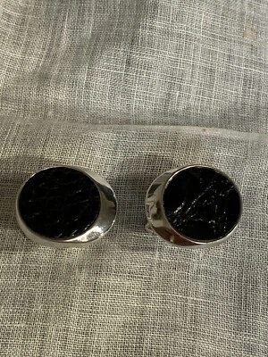 Gemelos vintage Swank imitación cuero negro para hombre joyería XU-38 Foto 1 de 4