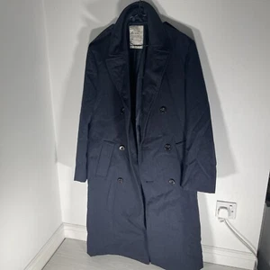 RAF Overcoat Raincoat Navy Full Length Double Breasted 3 Button Belt Size Medium - Picture 1 of 8