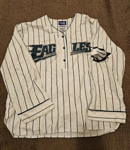 VTG NFL ESleep PHILADELPHIA EAGLES Pinstripe Flannel PAJAMAS Top & Bttm - Medium - Picture 1 of 16