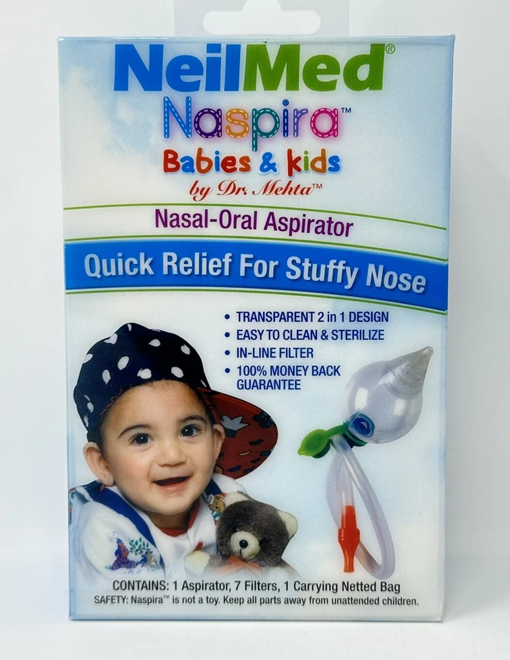 NeilMed Naspira Nasal ORAL ASPIRATOR Relief STUFFY NOSE SINUS Babies Kids NEW - Image 1 of 4