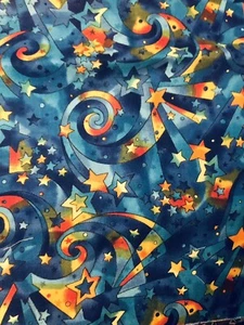 Stars & Swirls Rainbow Bright Colors Giggles Style By Hoffman Fabric BTFQ - Picture 1 of 7