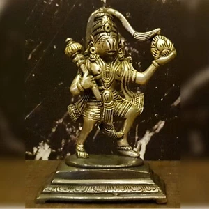 1pcIndian Traditional Brass Hanuman Ji Statue/Murti/Idol Home Deco Puja Accesory - Picture 1 of 10