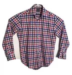 Thomas Dean Men's Large L Long Sleeve Button Front Striped Shirt 100% Cotton - Picture 1 of 5