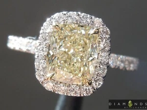 1.50ct W-X VS2 Cushion Cut Diamond Ring R9747 Diamonds by Lauren - Picture 1 of 7