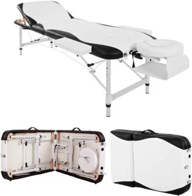 BTM Portable Folding Massage Table Beauty Salon SPA Bed Tattoo Therapy Couch White
